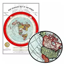 Mapa Da Terra Plana - Gleason 60cmx84cm Poster Terraplanista