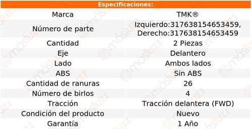 2- Mazas Delanteras Escort 1.8l 4 Cil 1994/1995 Tmk Foto 2