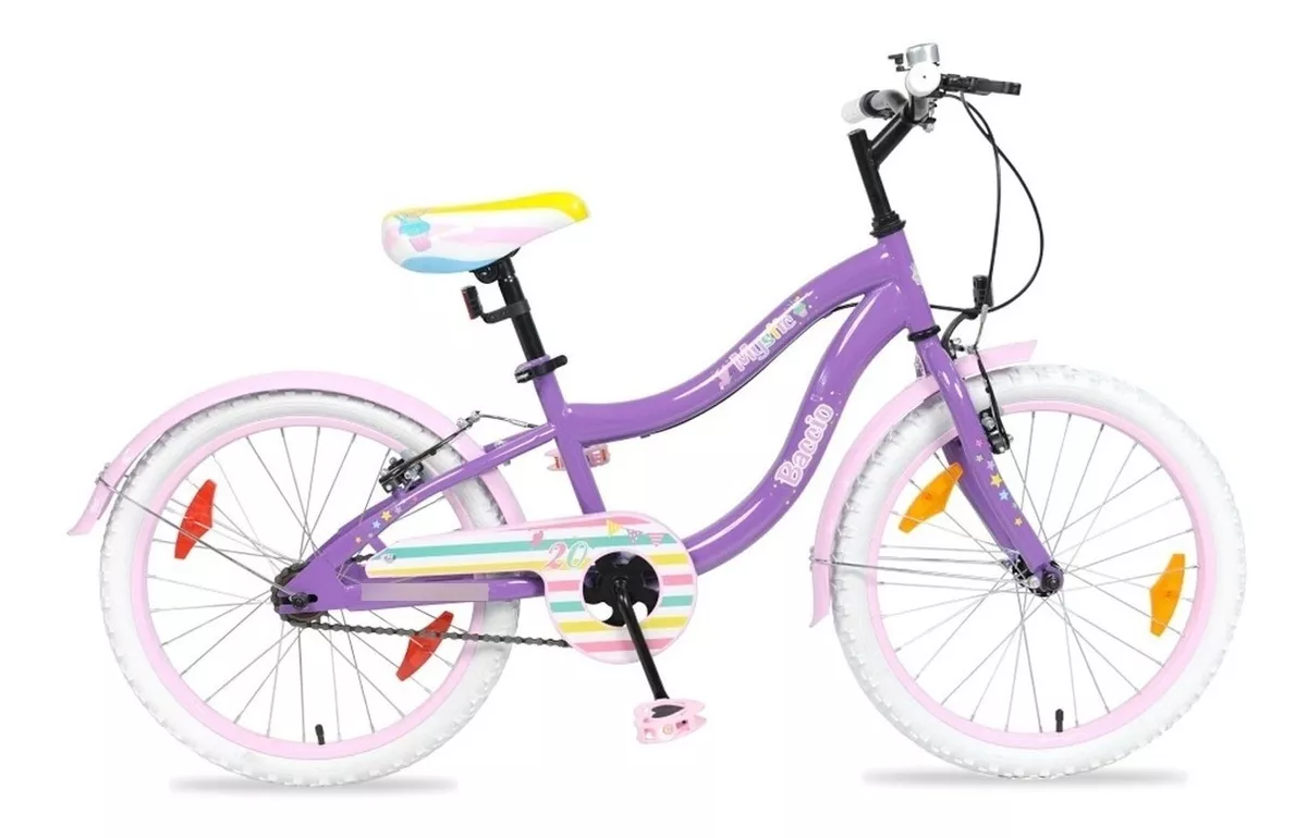 Bicicleta Paseo Infantil Baccio Mystic R20 Color Violeta/rosa Con Pie De Apoyo