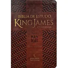 Bíblia De Estudo King James Atualizada | Letra Normal | Capa Luxo Marrom, De King James Atualizada. Editora Scripturae, Capa Mole Em Português