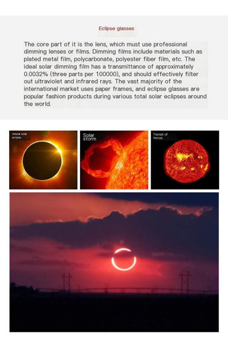 8pcs Paquete De Lentes Eclipse Con Certificacin Iso Y Ce Foto 3