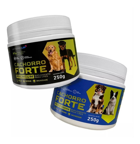 Kit Suplemento 1un Cachorro Forte Premium + 1 Pelo E Derme