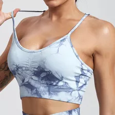 Top Cropped Hupana Fitness Tie Dye Alta Compressão Academia