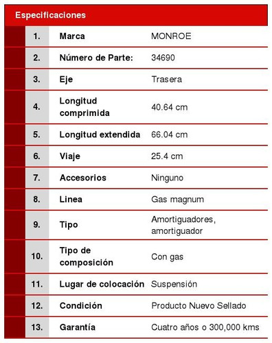 2 Amortiguadores Gas-magnum Traseros Sierra 1500 Hd 01/07 Foto 2