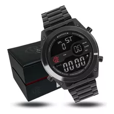 Relógio Masculino Technos Aço Flamengo Digital Rubro Negro
