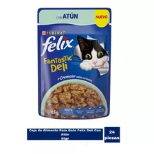 Caja De Alimento Para Gato Felix Deli Con Atún 24 Piezas