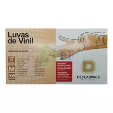 Luva Descartavel De Vinil Descarpack Sem Pó Vinilo C/ 100