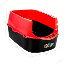 Caixa De Areia Para Gatos Banheiro Sanitário Sandbox Furba Cor Vermelho