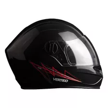 Casco Moto Integral Vertigo V32 Linea Negro Brillo Rpm925