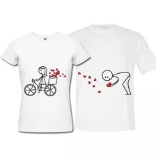 2 Playeras San Valentín A Juego Personalizadas P/ Pareja