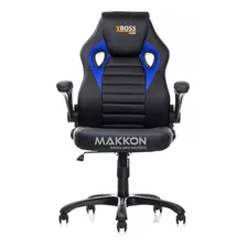 Cadeira Gamer Preta Com Azul Mk-793 - Makkon