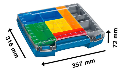 Caja Organizador Bosch I-boxx 72 Set 357x316x72 Mm Divisores Azul