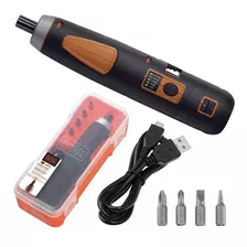 Parafusadeira Portátil 4v Black Decker, Modelo Bd40k4-la, Com 4 Pontas Para Fixar, Bivolt, Sem Fio, Inclui Carregador Usb E Estojo