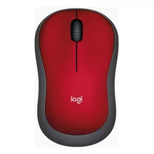 Mouse Logitech Óptico M185, Inalámbrico, 1000dpi, Rojo/negro