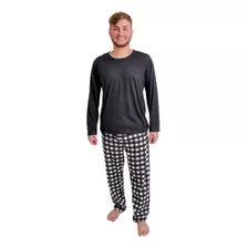 Pijama Longo Masculino Malha Inverno Homem Adulto