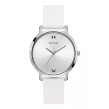 Reloj Guess W1210l1 Para Mujer Acero Inoxidable Color De La Malla Blanco Color Del Bisel Plateado Color Del Fondo Plateado