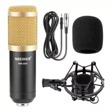 Microfone Andowl Bm-800 Unidirecional Preto / Dourado