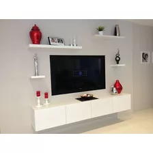 Panel Mueble Rack Tv 40Plg Roma 3 Estantes Living Sala Pared