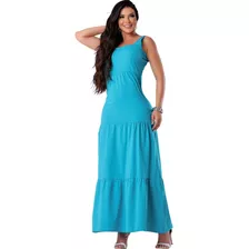 Vestido Moda Feminina Longo Três Marias Com Alça