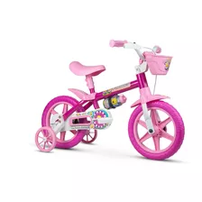 Bicicleta Infantil Aro 12 Rosa Flower - Nathor