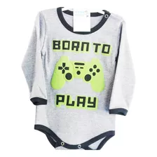 Body Bebe Varon Juego Jostick Playstatio Manga Larga Premium