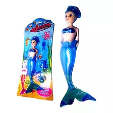 Boneca Top Sereia Fashion Calda Azul Articulado Mermaid Mar