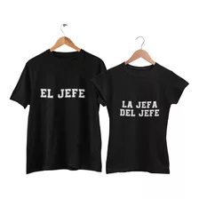 Playeras Pareja Dúo La Jefa El Jefe Novios Esposos Regalo.