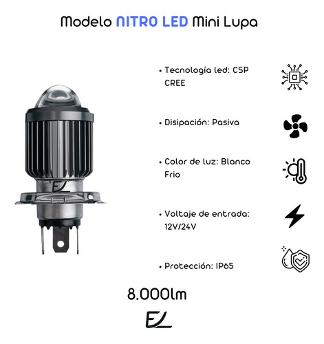 Bombillo Luz Led H4 Alta Potencia Moto O Carro Altas/bajas Foto 9