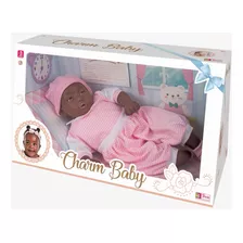 Boneca Charm Baby Negra Duda C/ Mecanismo Brink Model 1598