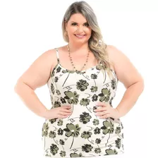 Kit 5 Regatas Plus Size De Alcinha - Estampada - Atacado