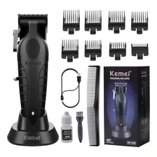 Cortadora De Pelo Kemei Profesional Km2296 Negra 110v