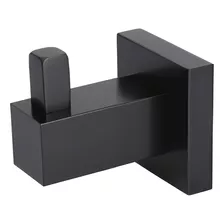 Cabide Porta Toalha Quadrado Em Metal Black Matte Luxo