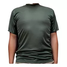 Camiseta Con Malla Deportivo Gym Lycra Militar Verde