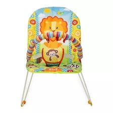 Cadeira De Balanço Para Bebê Protek Cadeira De Descanso Musical Safari Laranja/verde