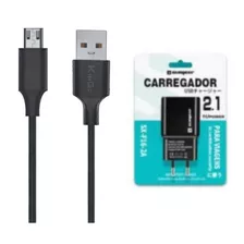 Carregador Para Samsung Galaxy J6 Cabo Usb V8 E Fonte