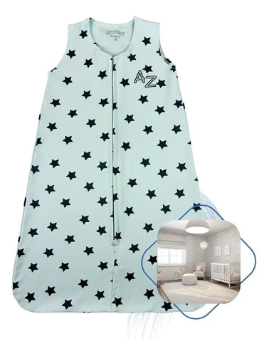 Saco De Dormir Infantil Casulo Bebe Algodão Azul G Azul