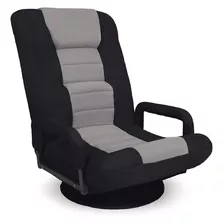 Sillon Gamer Giratorio Para Piso - Negro Gris