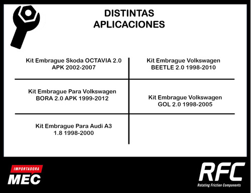 Kit Embrague Para Volkswagen Bora 2.0 Apk 1999-2012 Foto 3