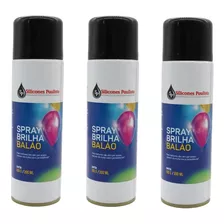 3 Spray Brilho Brilha Balão Bexiga Látex Buffet Festa 300ml
