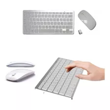 Teclado Mouse Inalambrico Compacto Kit Blanco Gamer Wireless