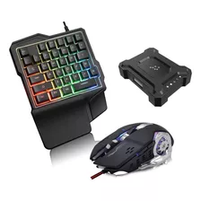 Kit Gamer Mini Teclado + Mouse + Conversor