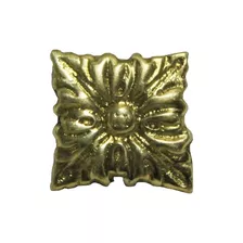 Aplique Bronze Fundido Quadrado 2,5cm Liso Brilho