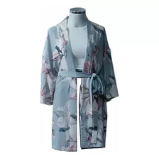 Kimono Feminino Com Faixa Floral Tex: Anaruga 