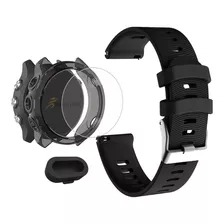 Pulseira Compativel Garmin Forerunner 245 Capa Pelicula Plug Capa Preta Cor Preto