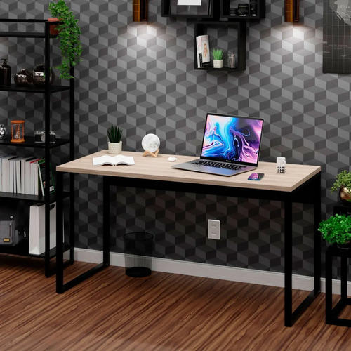 Mesa Para Escritório Escrivaninha Industrial 150cm Carvalho