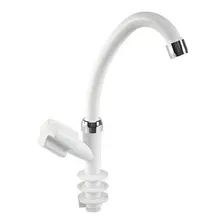 Grifo Canilla Cocina De Mesada Alto Bahamas Blanco/cromo P G