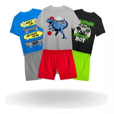 Kit 6 Peças De Roupa Infantil Menino Masculino Verão Atacado