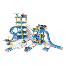 Base Policial De Brinquedo Com Carrinho Helicóptero 100pcs Cor Azul