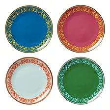 Lx Remix Assorted 4-piece Accent Plate Set, 3.97, White