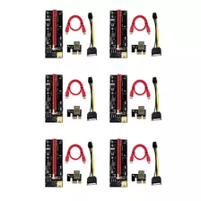 6 X Riser 1x A 16x V 009s Plus Pci-e Cable Usb3.0 Ptec